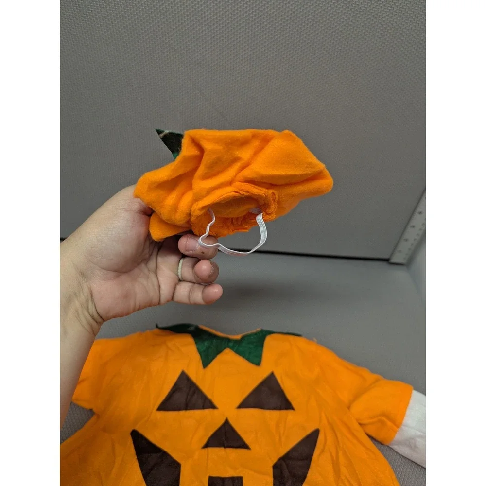 Halloween Pumpkin Porch Goose Costume Jack-O-Lantern Tunic and Hat Set Orange